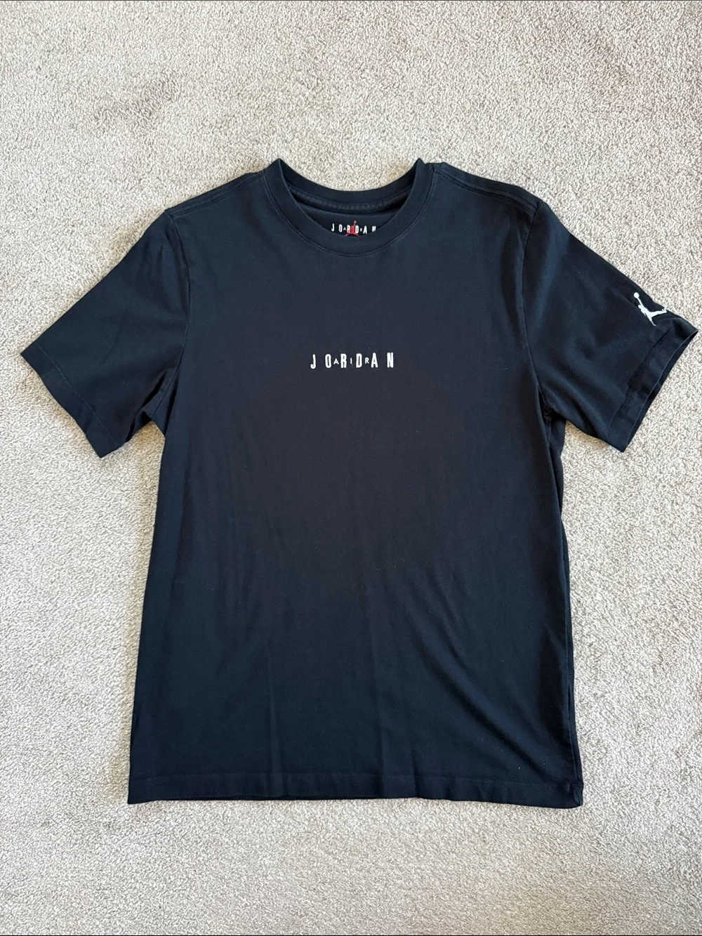 Jordan Black Short-Sleeve T-Shirt Embroidered Logo